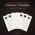 Méga-lot de feuilles de notes